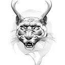 panther roaring side face tattoo design idea