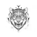 panther roaring side face tattoo design idea