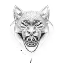 panther roaring face left side tattoo design idea