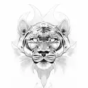 panther roaring face left side tattoo design idea
