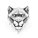 panther roaring face left side tattoo design idea