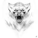 panther roaring face left side tattoo design idea