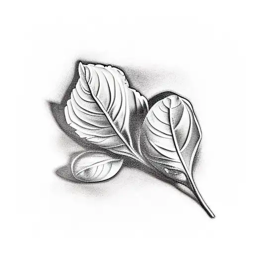 basil leaves alone tattoo design idea