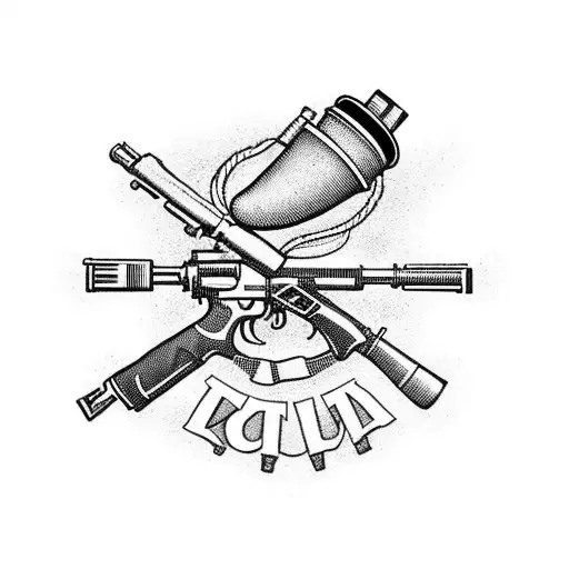 boot rifle gun tattoo design idea