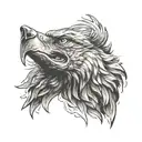 wolf more eagle tattoo design idea