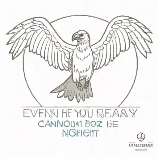 vulture with text saying "even if you are not ready for the day, it cannot always be night" tattoo design idea