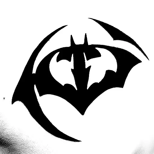 Batman Logo with roses tattoo design idea