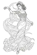 flamenco dancer gracefully moving tattoo design idea