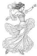 flamenco dancer gracefully moving tattoo design idea