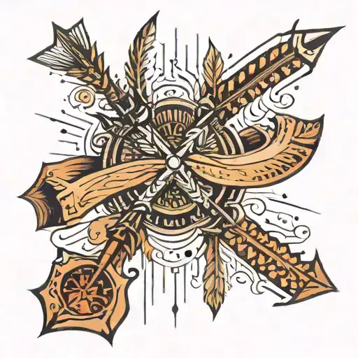 Indian arrow with genesis 27:3 written  tattoo design idea