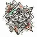 overlapping rhombuses tattoo design idea