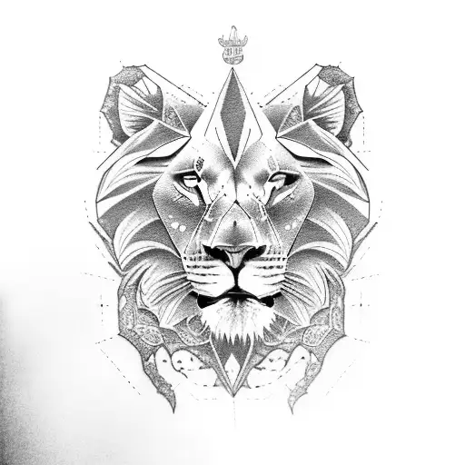 Lion and Tony montana tattoo design idea