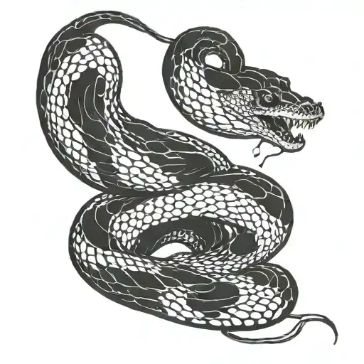toxic vertical snake tattoo design idea