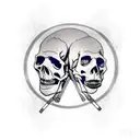 kurt cobain and skulls tattoo design idea