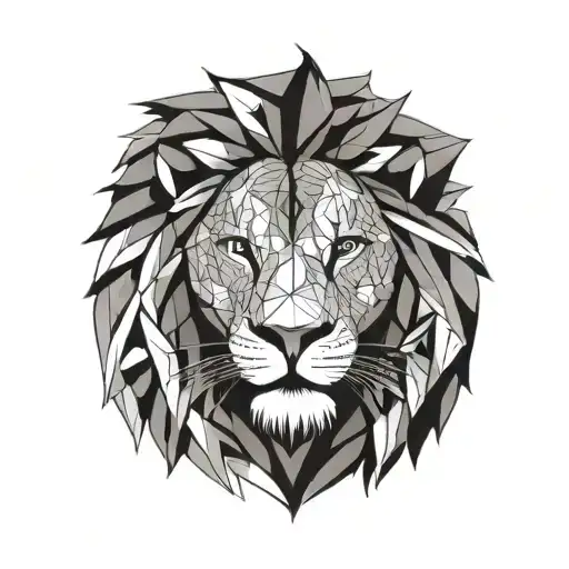 lion head mandala design incorporating tattoo design idea