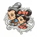 grump dwarf snow white and minnie mouse tattoo design tattoo design idea
