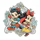 grump dwarf snow white and minnie mouse tattoo design tattoo design idea