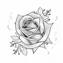 blue rose stem is family anchor tattoo design idea