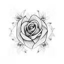 blue rose stem is family anchor tattoo design idea