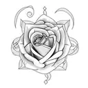 blue rose stem is family anchor tattoo design idea