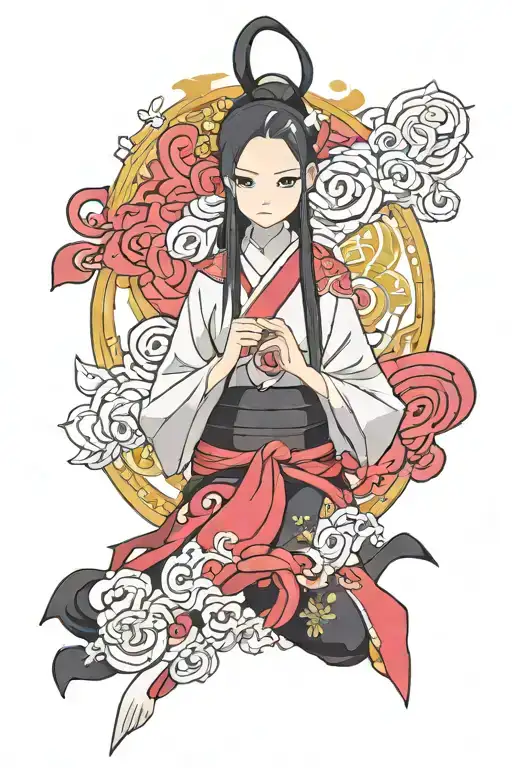 kaguya and the 9th code Naruto anime character tattoo design idea