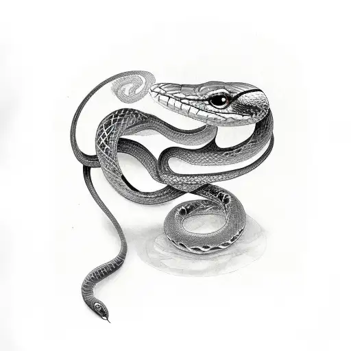 Snake which looks like butterfly tattoo design idea