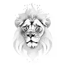 lion standing over his cub tattoo design idea