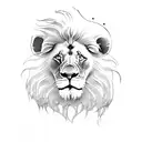 lion standing over his cub tattoo design idea