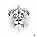 lion standing over his cub tattoo design idea