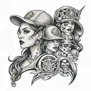 49ers gangster women tattoo design idea