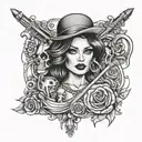 49ers gangster women tattoo design idea
