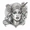 49ers gangster women tattoo design idea