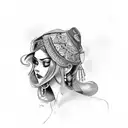 female, 1940s gypsy  tattoo design idea