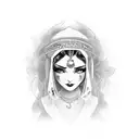 female, 1940s gypsy  tattoo design idea