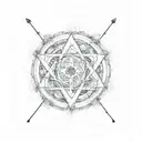 Alchemy symbols intertwined with scientific equations tattoo design idea