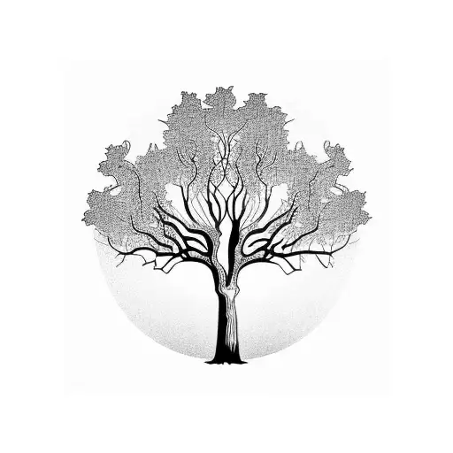 Oak Tree tattoo design idea