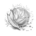 A basketball player dunking a weed leaf into a pot of boiling water tattoo design idea