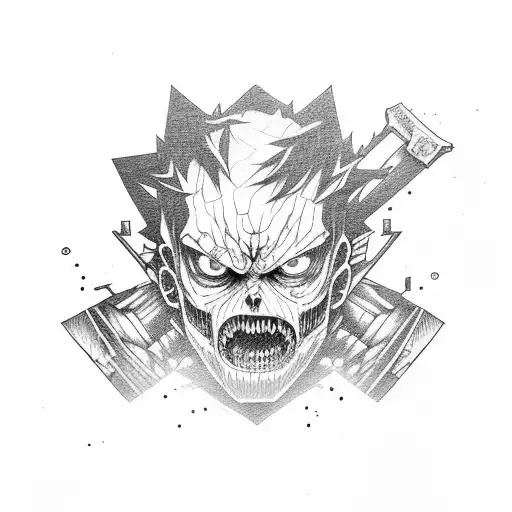  Chainsaw Man, Attack on titan, Naruto tattoo design idea