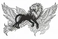 roaring lion head, howling wolf, eagle with wings spread open, Full back tattoo design tattoo design idea