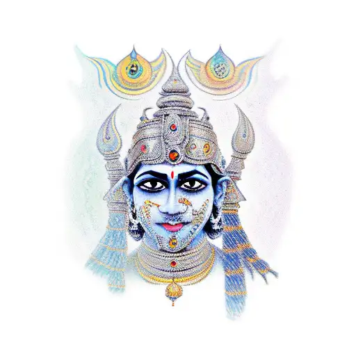 arjuna with krishna tattoo design idea