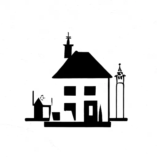 amsterdam  houses and tulips tattoo design idea