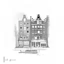 amsterdam  houses and tulips tattoo design idea