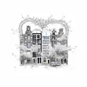 amsterdam  houses and tulips tattoo design idea