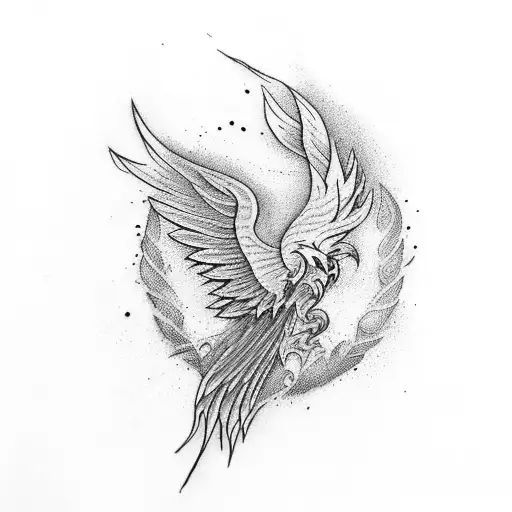 abstract phoenix tattoo design idea