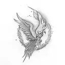 abstract phoenix tattoo design idea