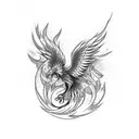 abstract phoenix tattoo design idea