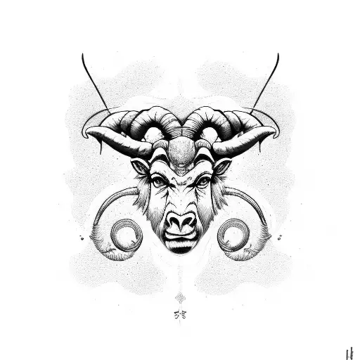 Aries universal stress tattoo design idea