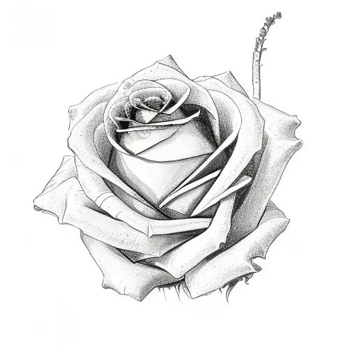 memorial rose tattoo design idea