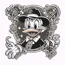 donald duck mony  tattoo design idea