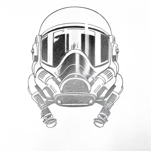 rebel pilot helmet coming through smoke tattoo design idea